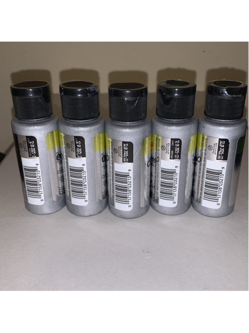 Ceramcoat Lux Metallic Silver Argent 03215 Acrylic Paint 2 FL OZ 59 ml Lot Of 5 - Picture 3 of 4